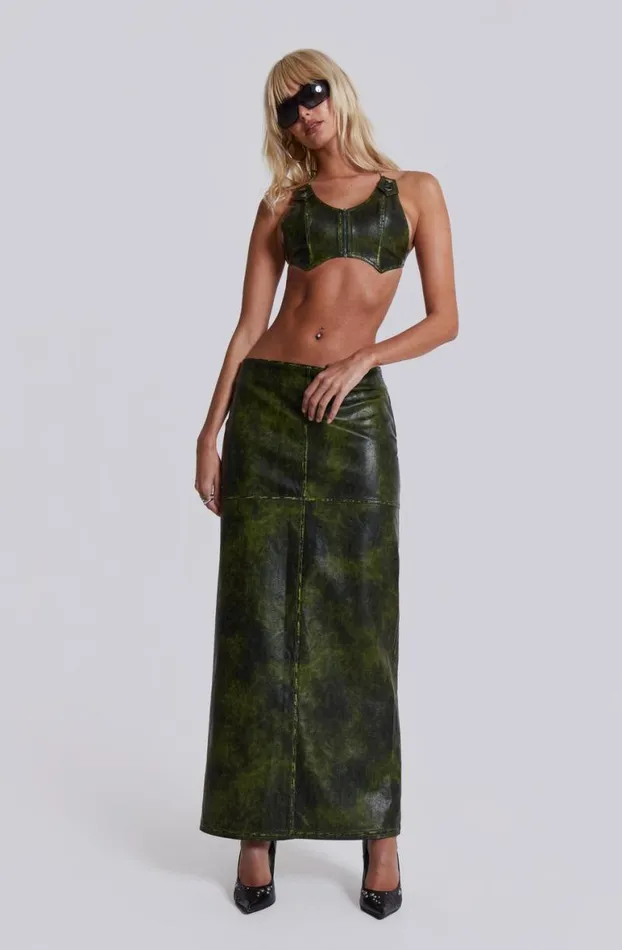 Crop Tops Women Jaded London Venom Faux Leather Bralette Top