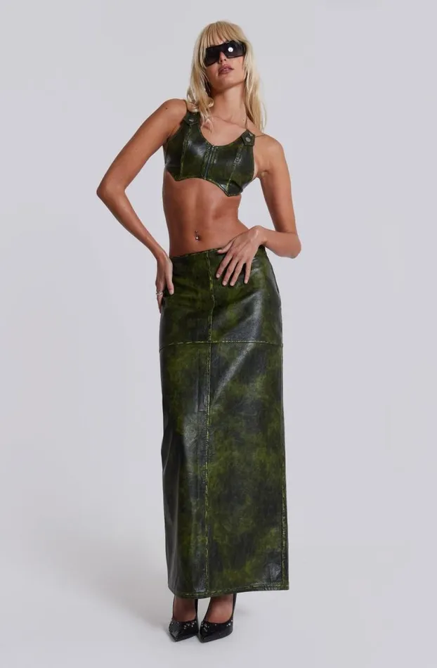 Crop Tops Women Jaded London Venom Faux Leather Bralette Top