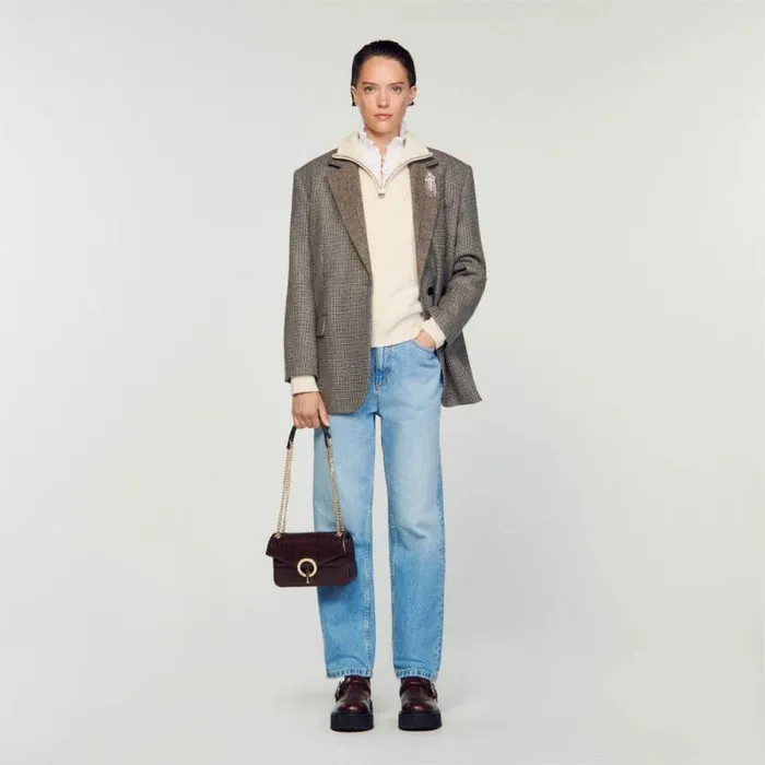 Crossbody Bags Women SANDRO Yza Bag Small Model Brown
