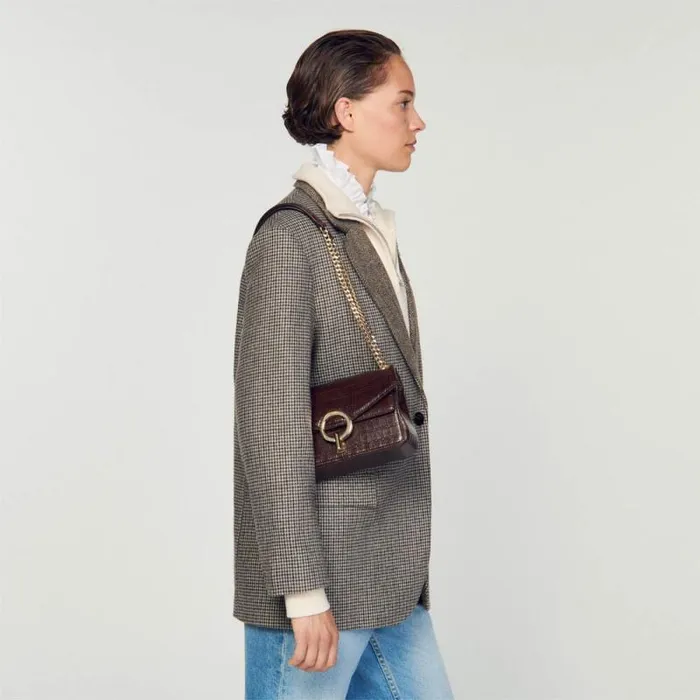 Crossbody Bags Women SANDRO Yza Bag Small Model Brown