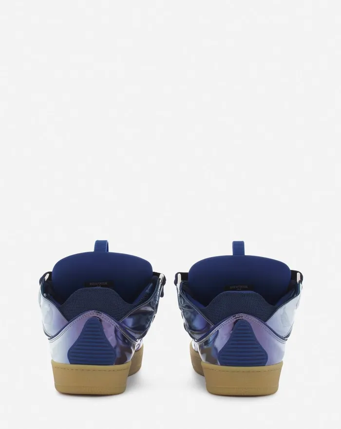 Curb Sneakers In Metallic Leather Cornflower Men Lanvin Curb Curb Sneakers In Metallic Leather Cornflower Men Lanvin Curb