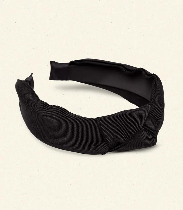 DEN Blanche Knotted Headband Black Grosgrain Women Hair Accessories DEN Blanche Knotted Headband Black Grosgrain Women Hair Accessories