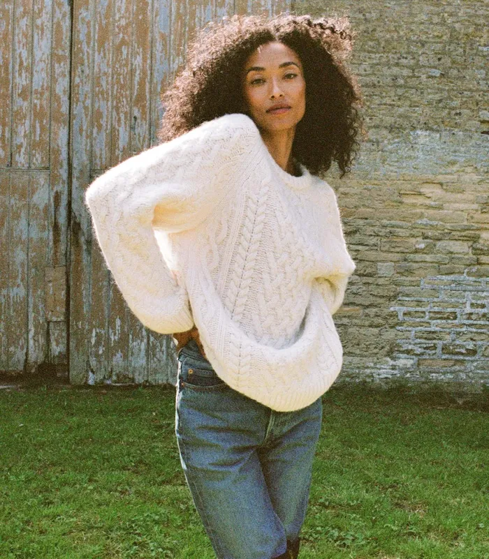 DEN Clarendon Sweater Ivory Women Knitwear DEN Clarendon Sweater Ivory Women Knitwear