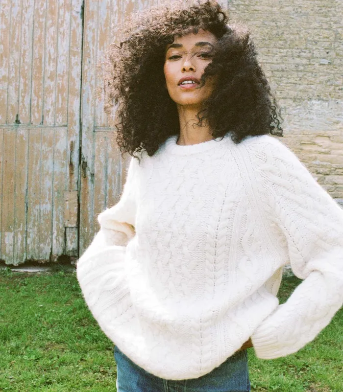 DEN Clarendon Sweater Ivory Women Knitwear DEN Clarendon Sweater Ivory Women Knitwear