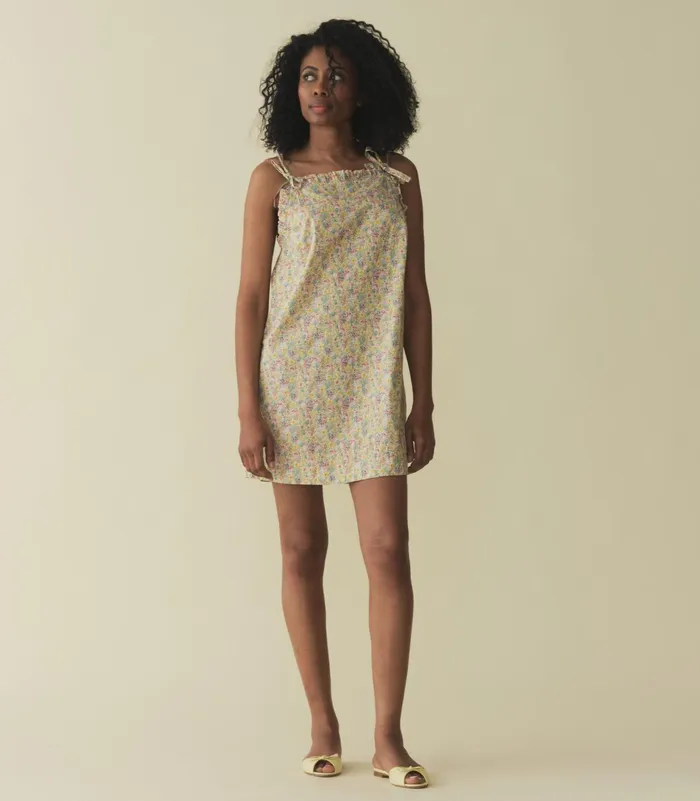 DEN Dee Dress Chrysanthemum Sky Floral Women Dresses DEN Dee Dress Chrysanthemum Sky Floral Women Dresses