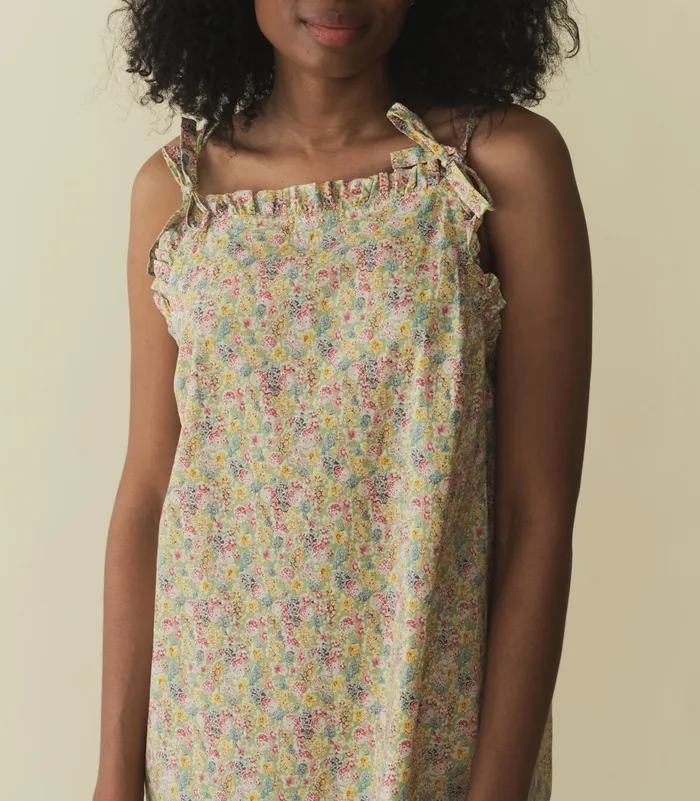 DEN Dee Dress Chrysanthemum Sky Floral Women Dresses DEN Dee Dress Chrysanthemum Sky Floral Women Dresses