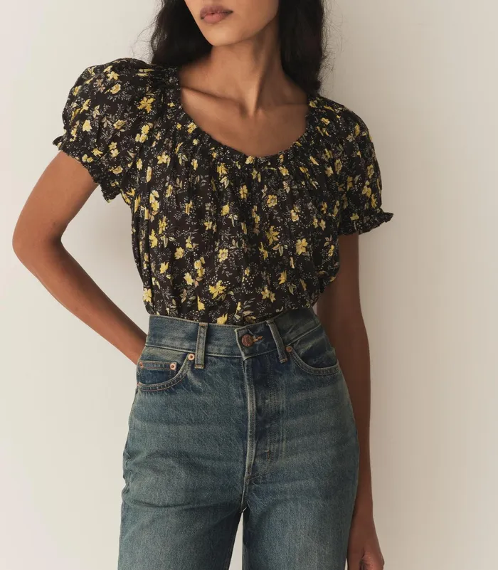 DEN Frederica Top Noir Winding Blossoms Women Tops