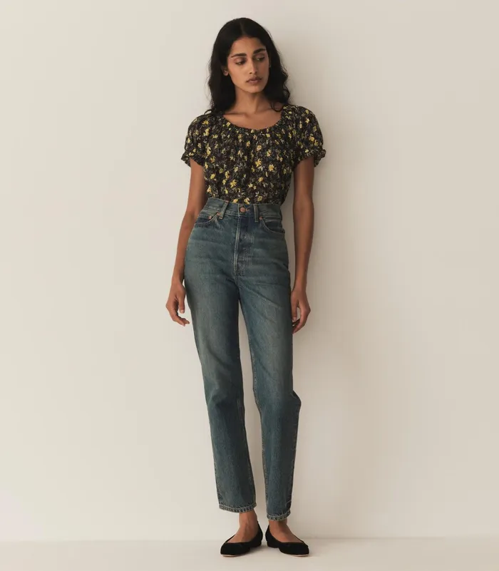 DEN Frederica Top Noir Winding Blossoms Women Tops DEN Frederica Top Noir Winding Blossoms Women Tops