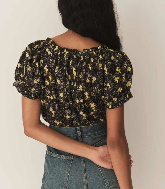 DEN Frederica Top Noir Winding Blossoms Women Tops DEN Frederica Top Noir Winding Blossoms Women Tops