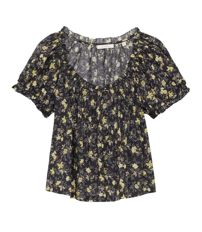 DEN Frederica Top Noir Winding Blossoms Women Tops DEN Frederica Top Noir Winding Blossoms Women Tops