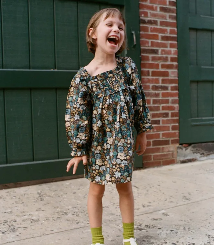 DEN Little Acton Dress Bleu Arbor Floral Women Dresses DEN Little Acton Dress Bleu Arbor Floral Women Dresses