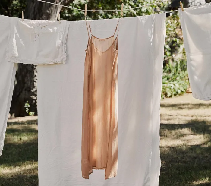 DEN Long Deep VNeck Slip Sand Dollar Women Slips