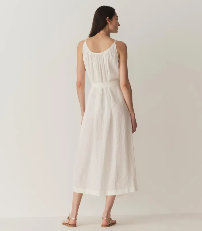 DEN Nevita Linen Dress Salt Women Dresses