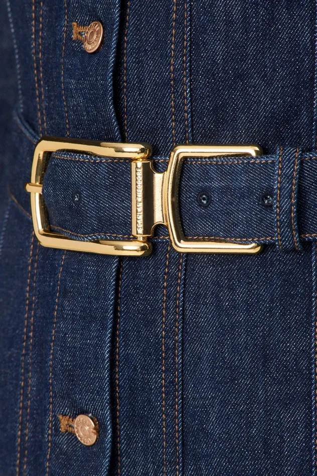 DENIM GOLD BUCKLE DRESS INDIGOB Women Denim Scanlan Theodore DENIM GOLD BUCKLE DRESS INDIGOB Women Denim Scanlan Theodore