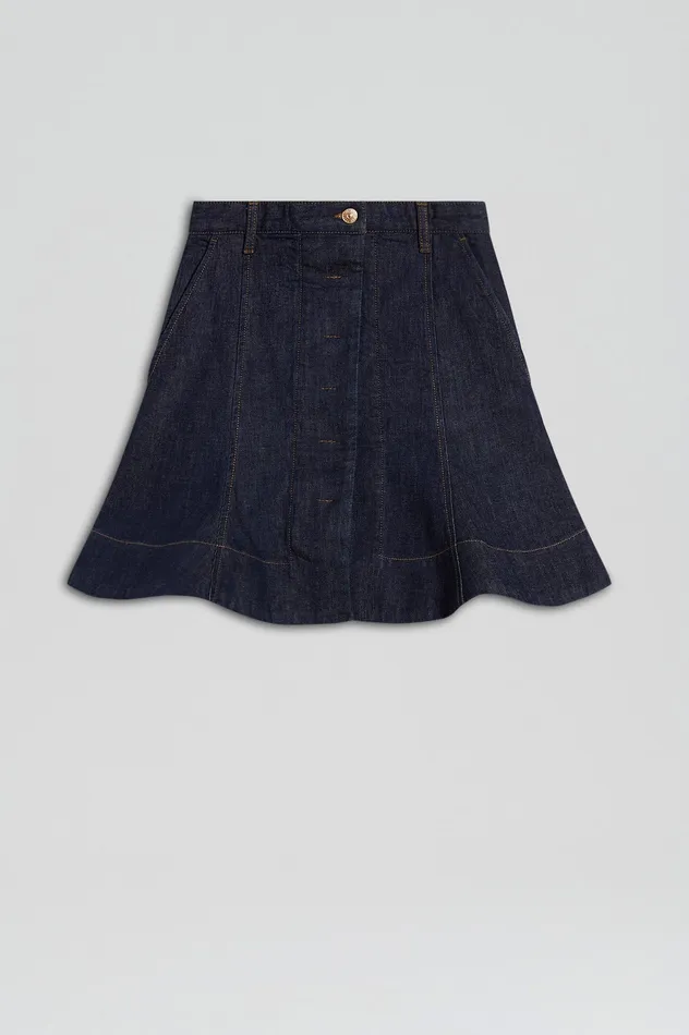 DENIM SKATER SKIRT INDIGO Skirts Scanlan Theodore Women DENIM SKATER SKIRT INDIGO Skirts Scanlan Theodore Women
