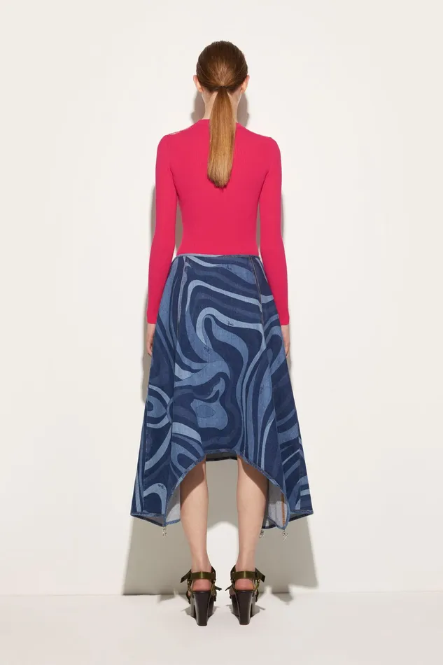 Denim Women PUCCI MarmoPrint Denim Skirt