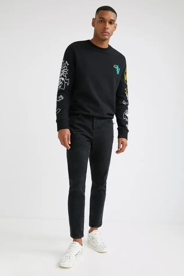 Desigual Arty Back Print Sweatshirt Mens Sweaters and Sweatshirts