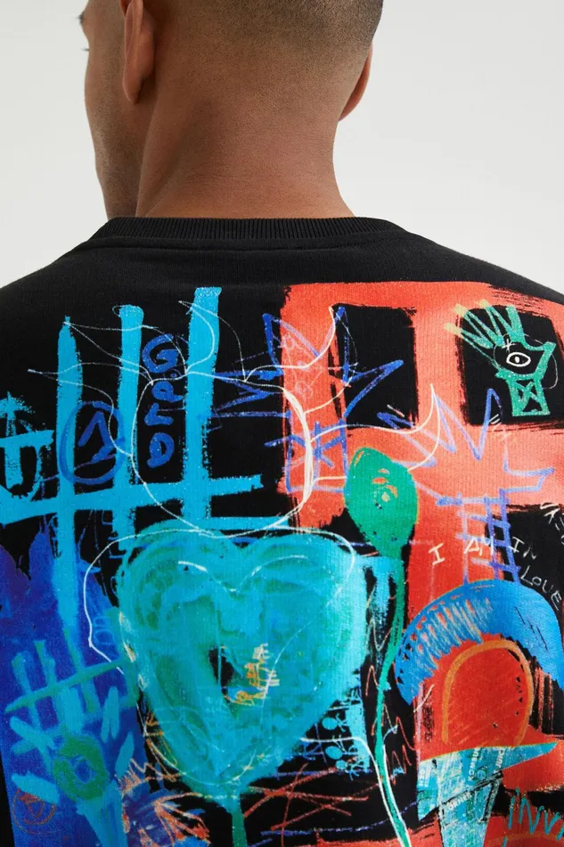 Desigual Arty Back Print Sweatshirt Mens Sweaters and Sweatshirts
