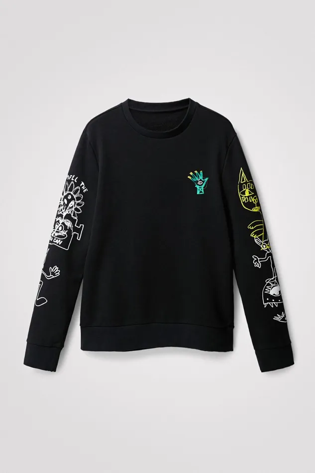 Desigual Arty Back Print Sweatshirt Mens Sweaters and Sweatshirts