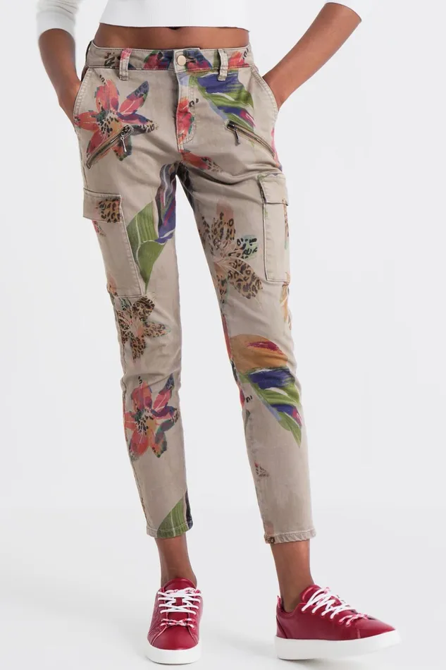 Desigual Camoflower Cargo Trousers Women Pants and Leggings
