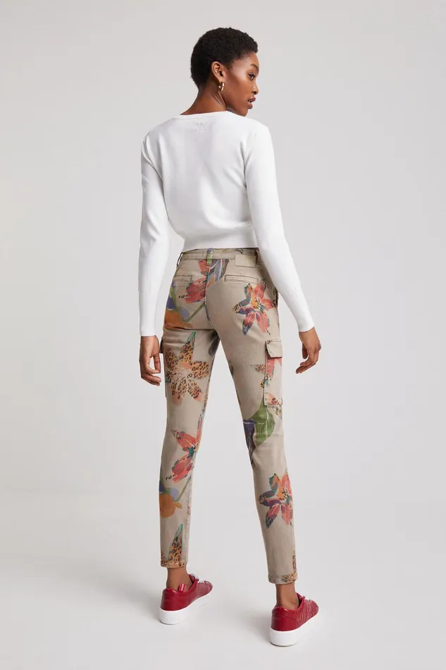Desigual Camoflower Cargo Trousers Women Pants and Leggings