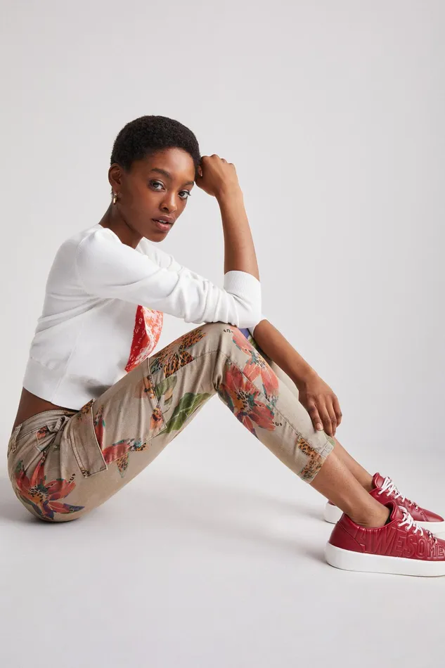 Desigual Camoflower Cargo Trousers Women Pants and Leggings
