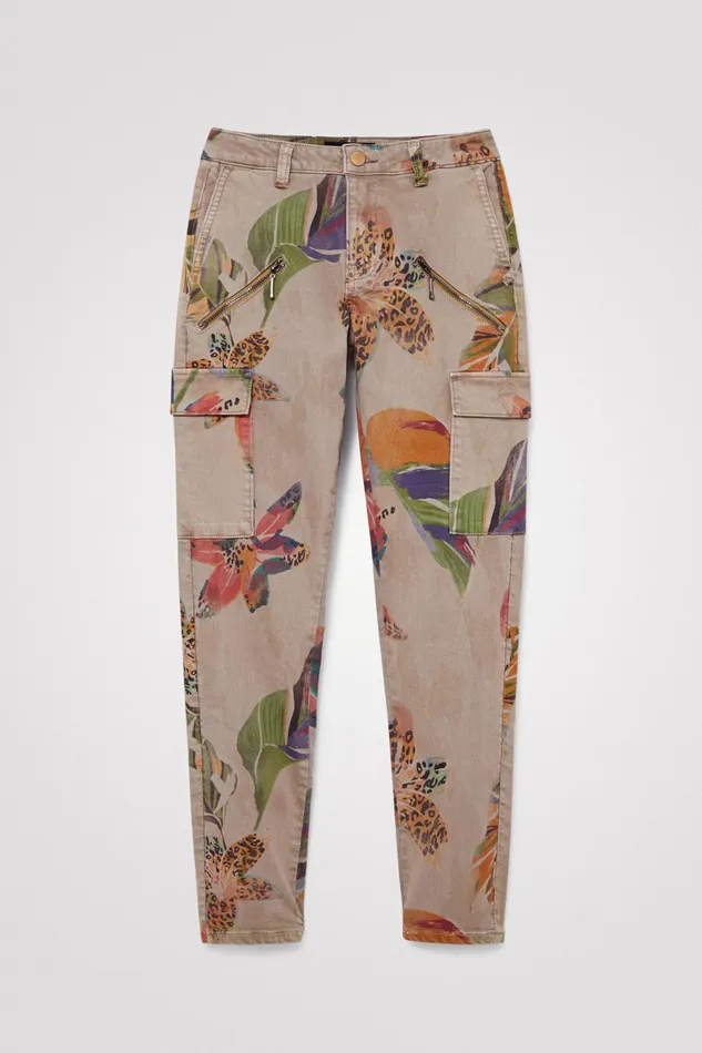 Desigual Camoflower Cargo Trousers Women Pants and Leggings