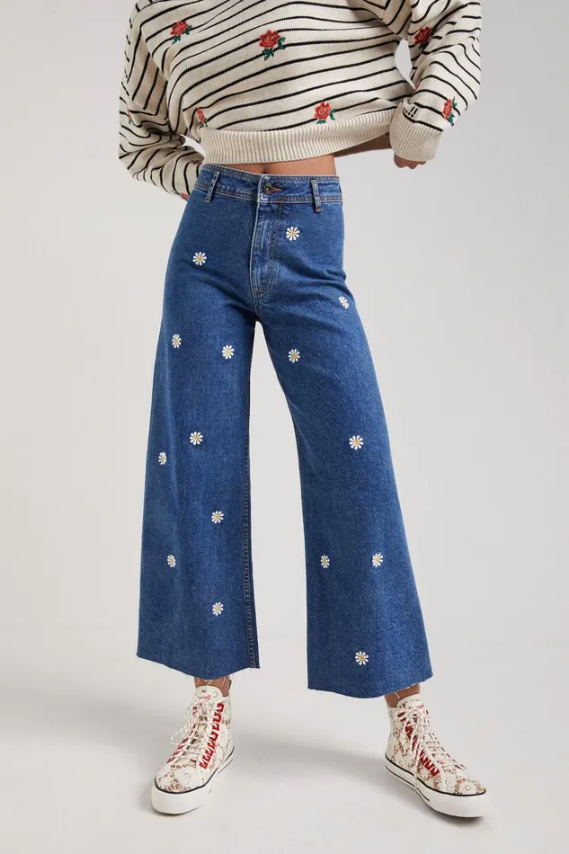 Desigual Daisy Denim Culottes Women Jeans