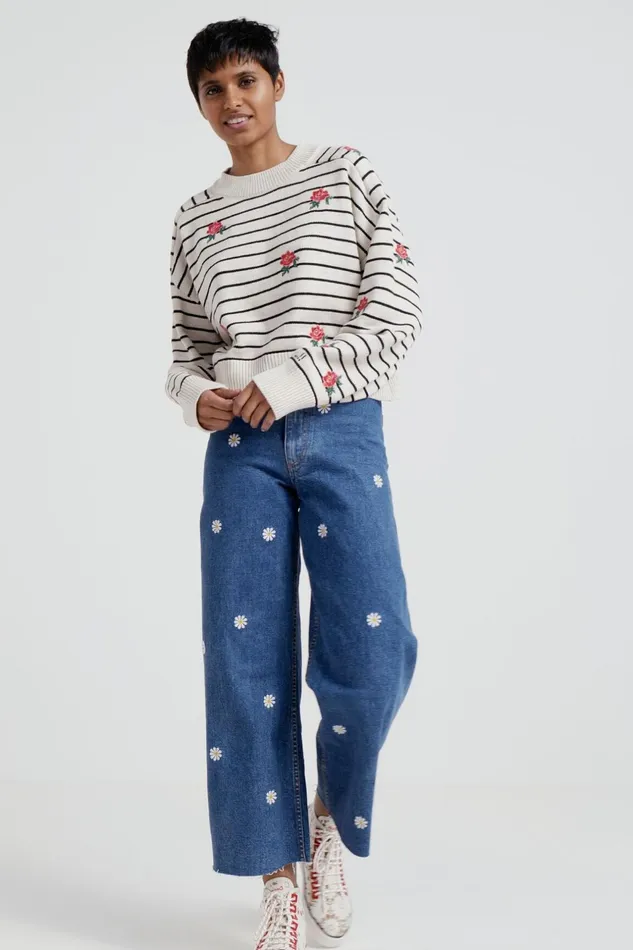 Desigual Daisy Denim Culottes Women Jeans