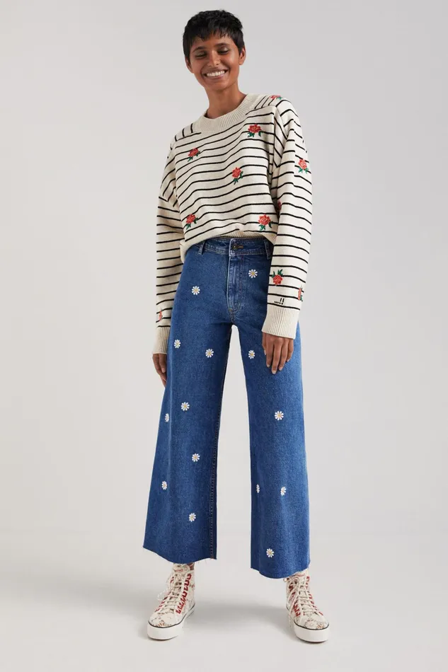Desigual Daisy Denim Culottes Women Jeans