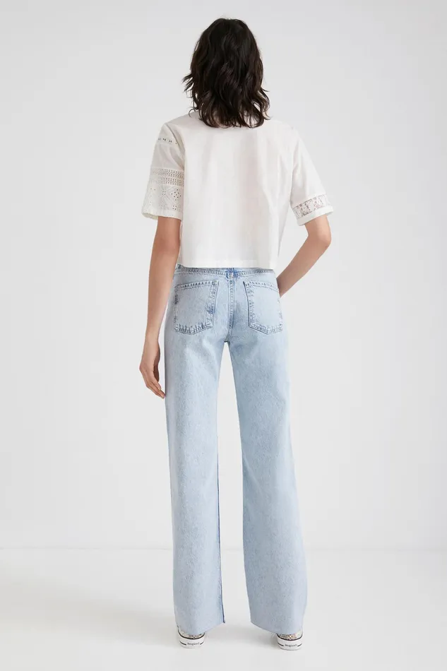 Desigual Distressed Wide Leg Jeans Women Jeans