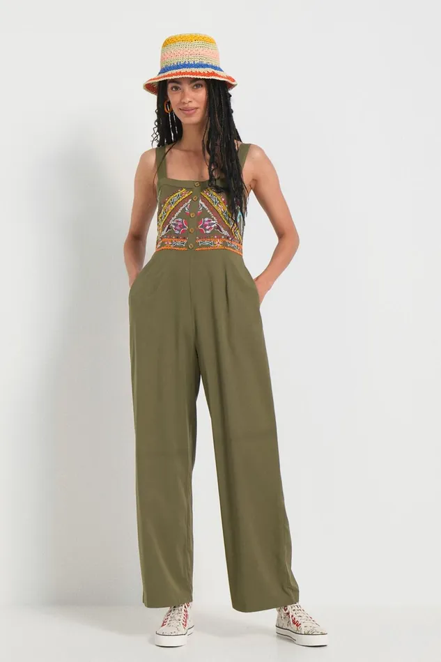 Desigual Ethnic Tencel Jumpsuit Women Pants and Leggings