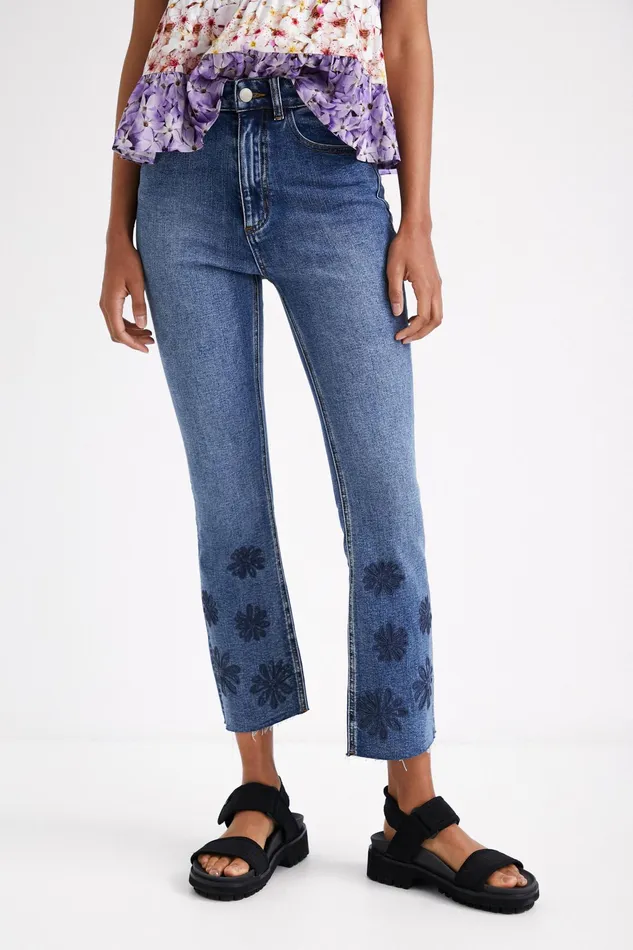 Desigual Flared Cropped Jeans Women Jeans