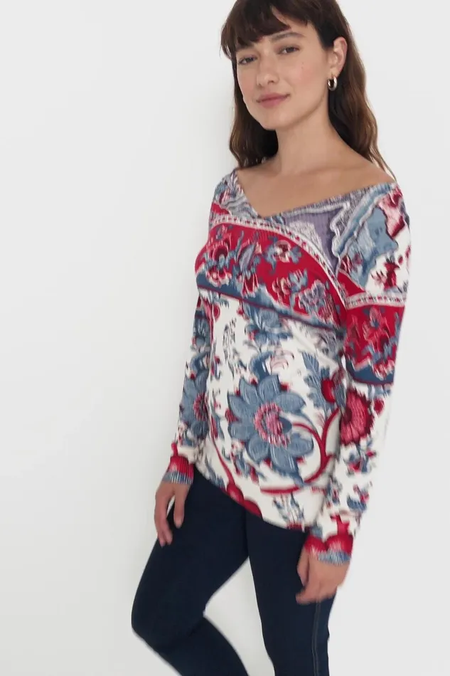 Desigual Floral Knit Jumper Women Sweaters