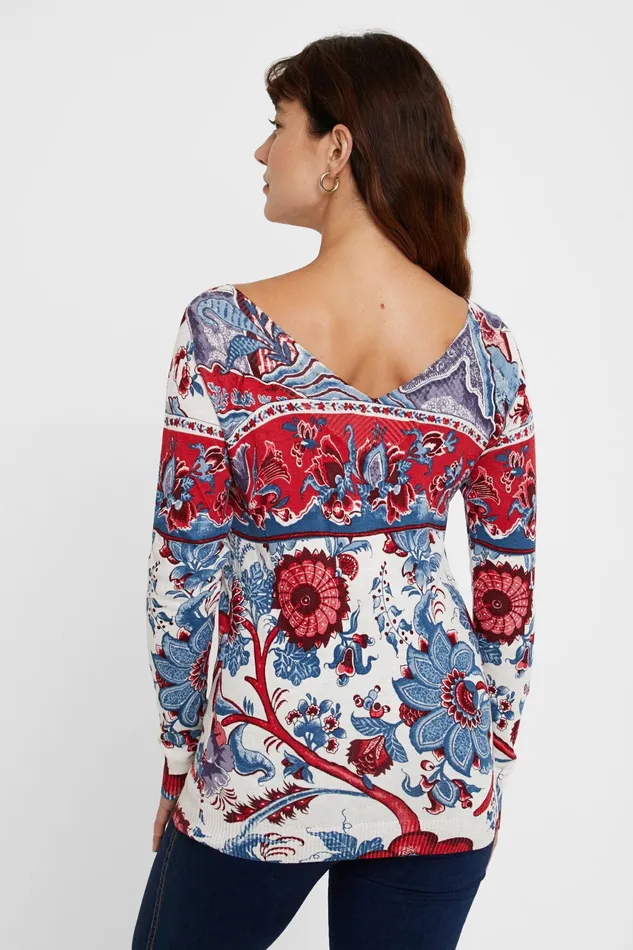 Desigual Floral Knit Jumper Women Sweaters