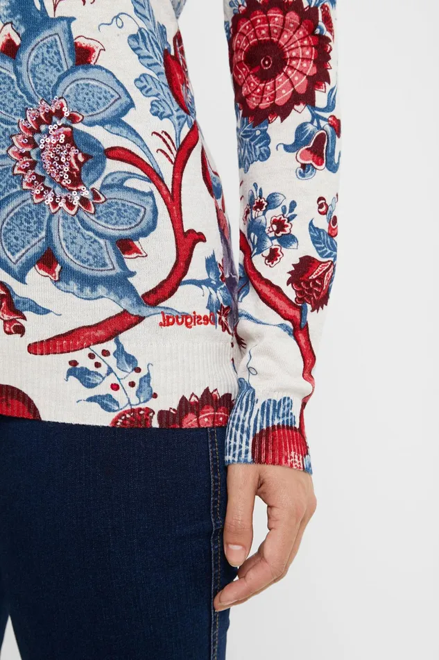Desigual Floral Knit Jumper Women Sweaters