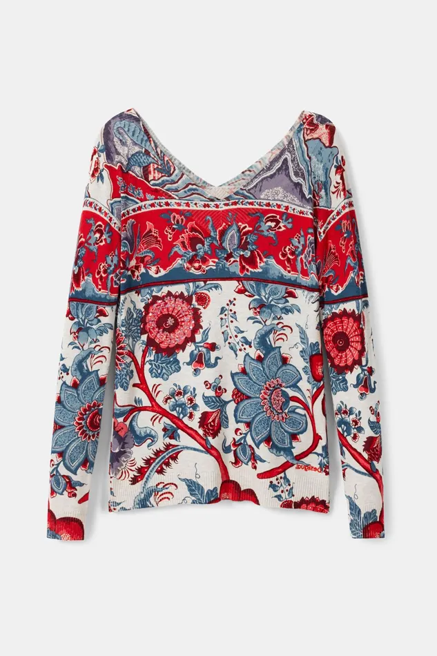 Desigual Floral Knit Jumper Women Sweaters