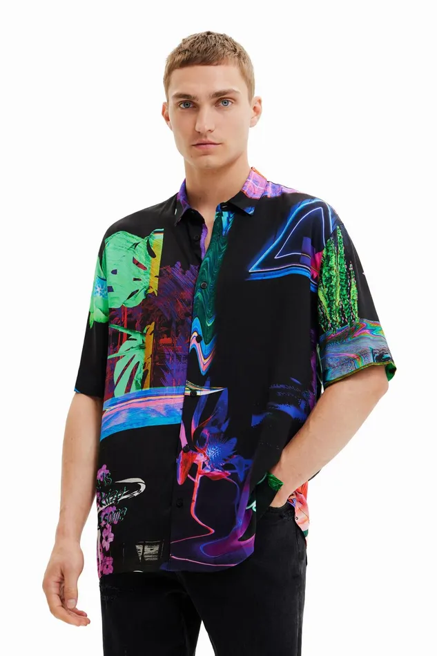 Desigual Fluorescent Resort Shirt Mens Shirts