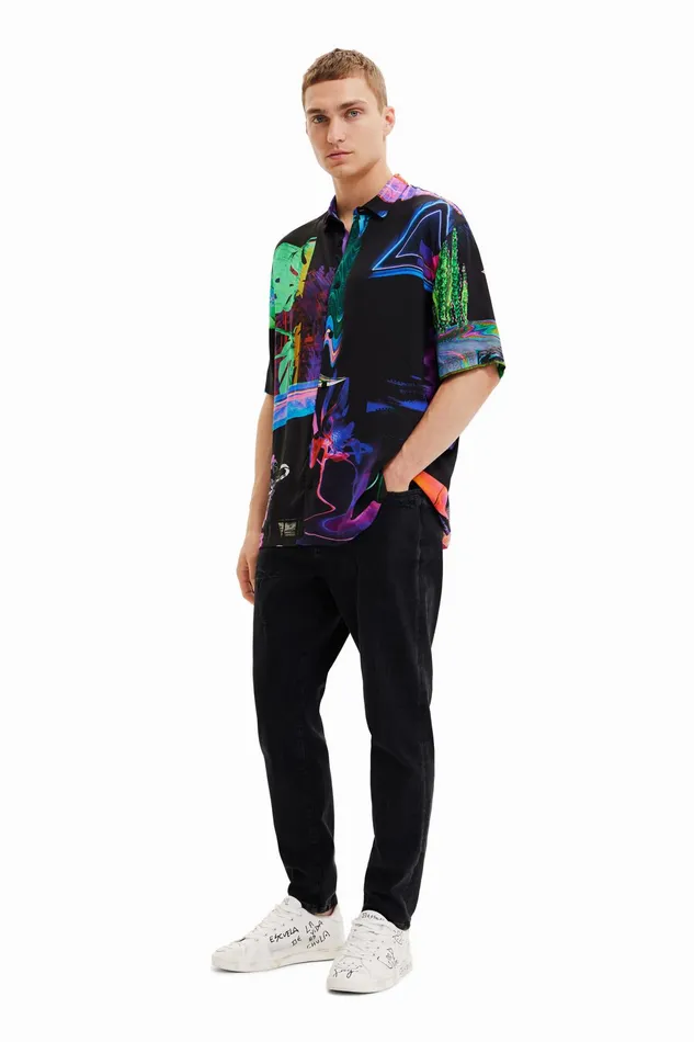 Desigual Fluorescent Resort Shirt Mens Shirts