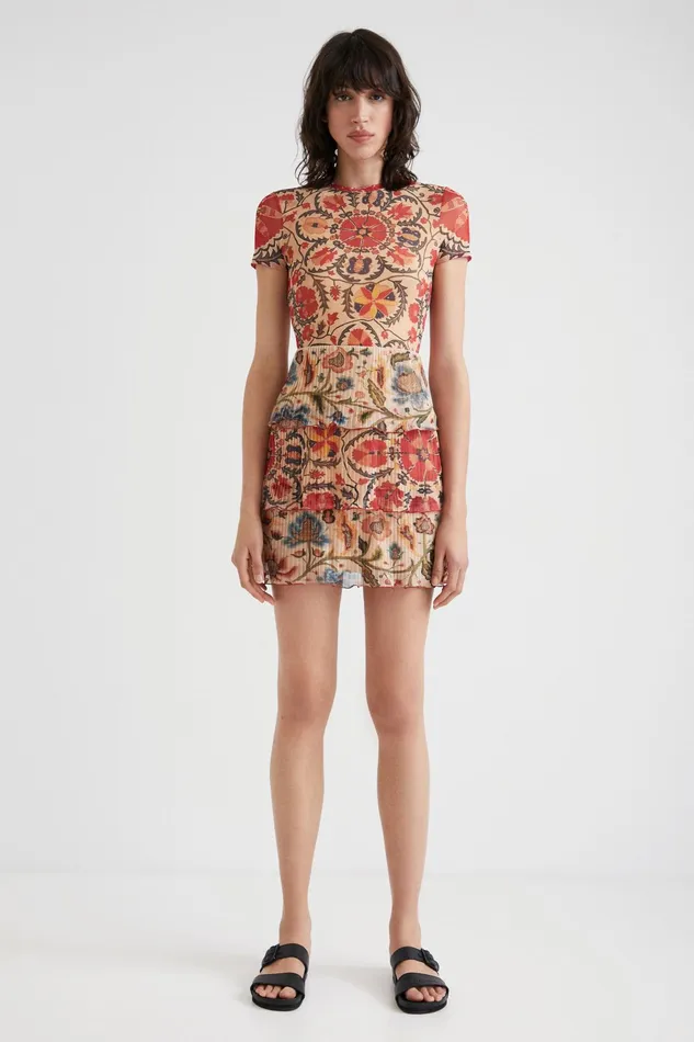 Desigual Layered Floral Dress Women Dresses