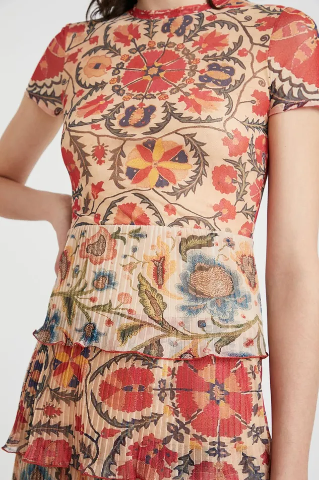 Desigual Layered Floral Dress Women Dresses