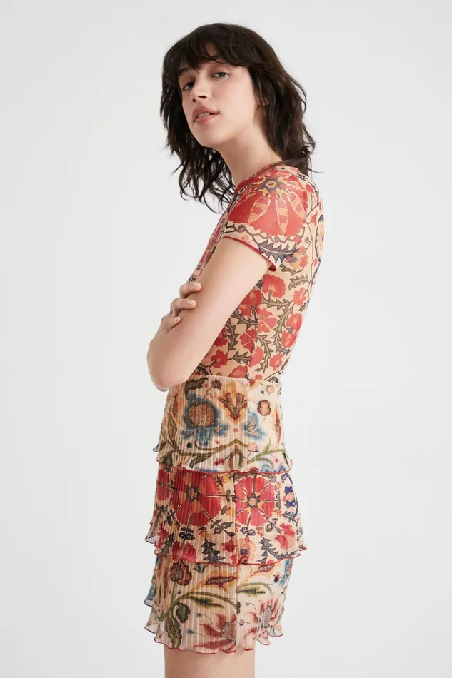 Desigual Layered Floral Dress Women Dresses