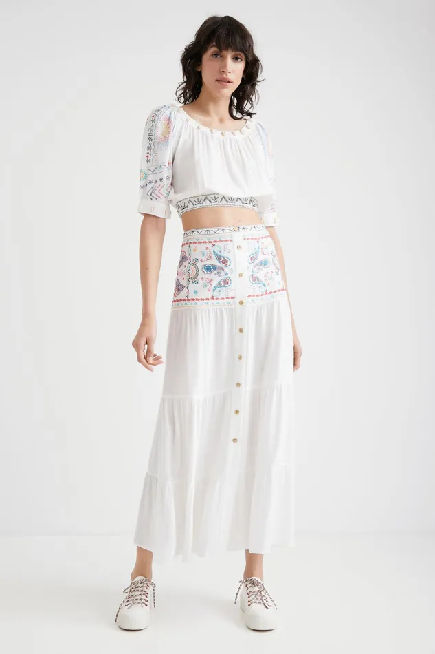 Desigual Long Paisley Skirt Women Skirts and Shorts