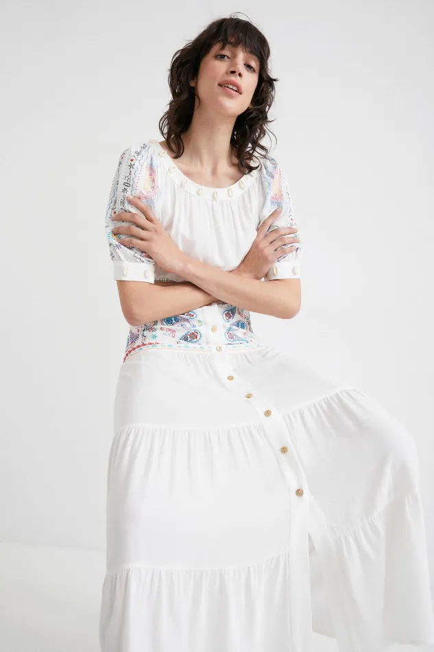 Desigual Long Paisley Skirt Women Skirts and Shorts