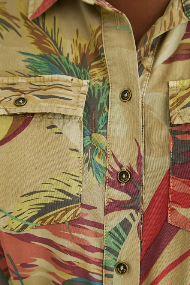Desigual Long Tropical Shirt Dress Women Dresses