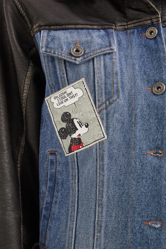 Desigual Mickey Mouse Hybrid Quilted Jacket Women Jackets