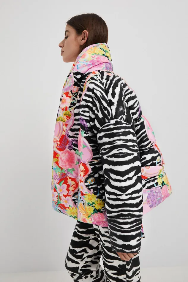 Desigual Oversized Quilted Coat Women Jackets