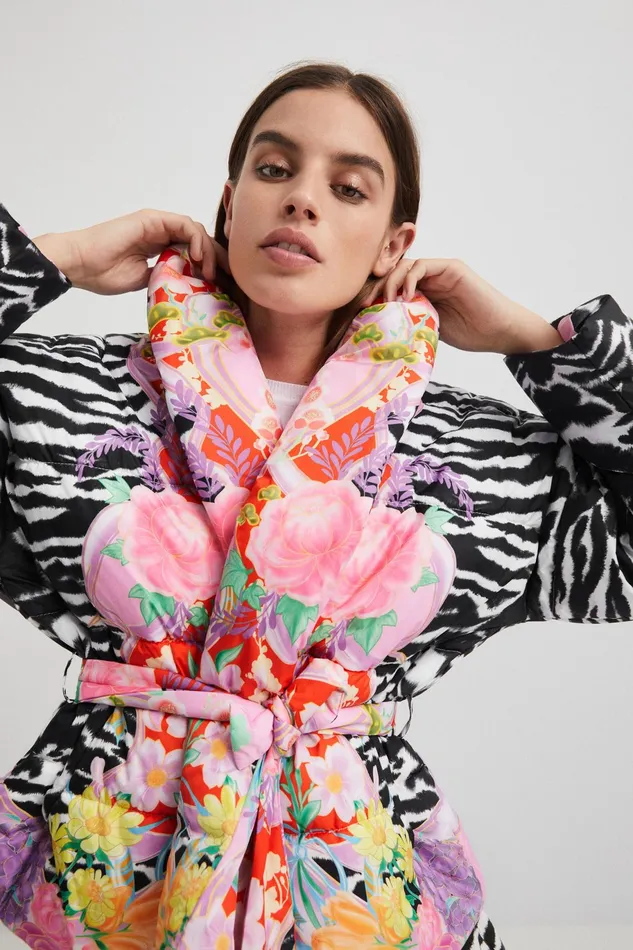 Desigual Oversized Quilted Coat Women Jackets