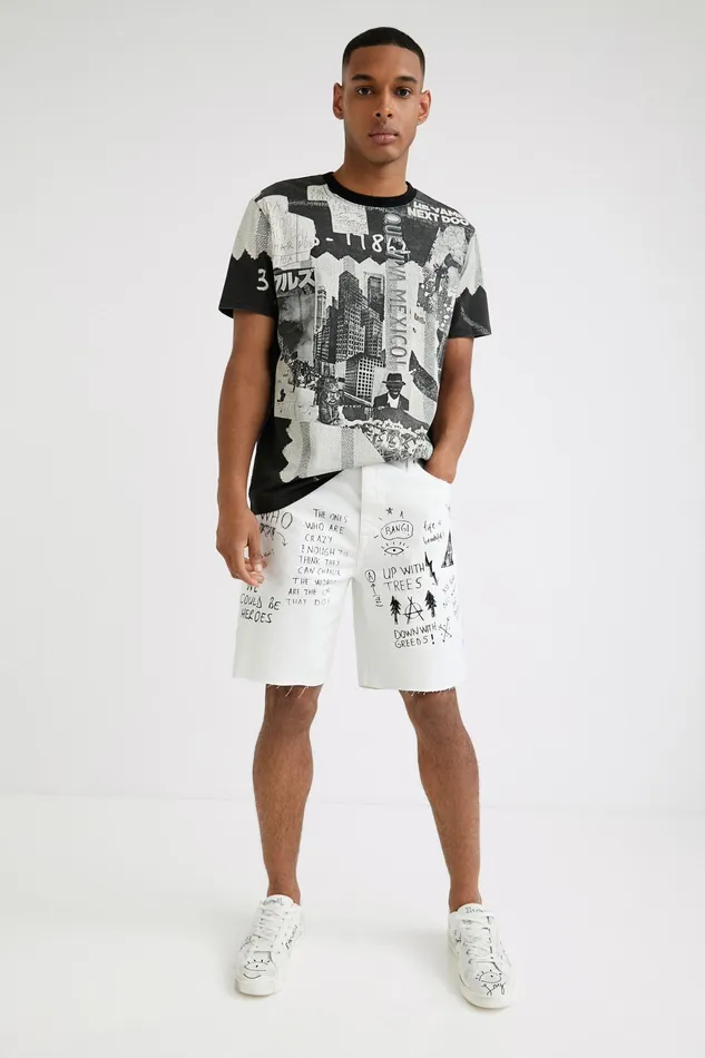 Desigual Shortsleeve Collage Tshirt Mens Tshirt and Polos