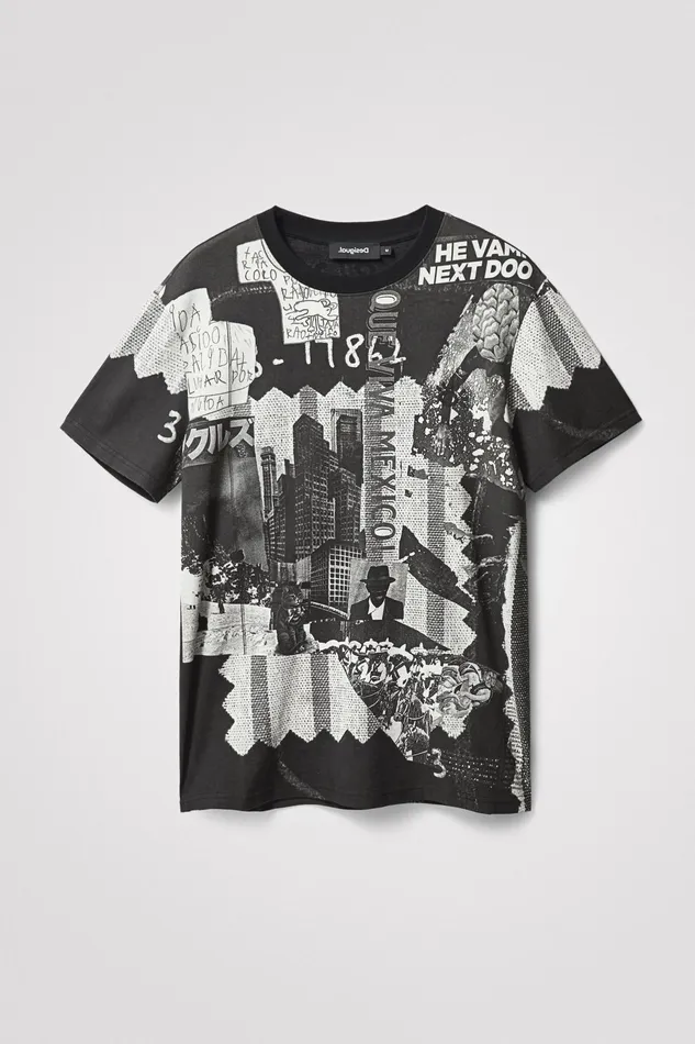 Desigual Shortsleeve Collage Tshirt Mens Tshirt and Polos